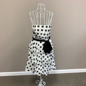Strapless poka dot dress